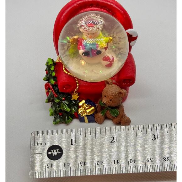 3in Mini Christmas Snow Globe for the Holidays Charm – Snowman & Teddy Bear - Picture 8 of 9